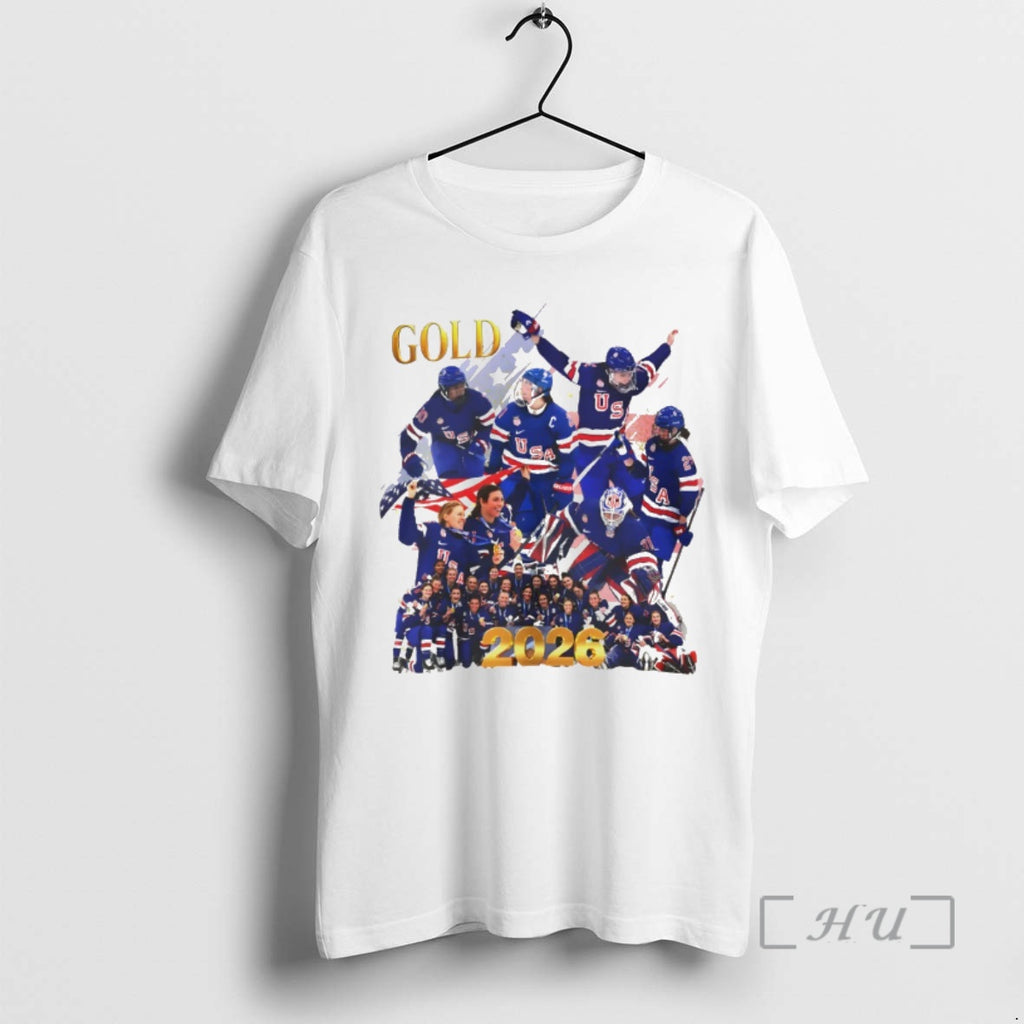 Officials Usa Hockey Champions Olympic 2026 Gold Milano Cortina 2026 Winter Premium T Shirts Sweater