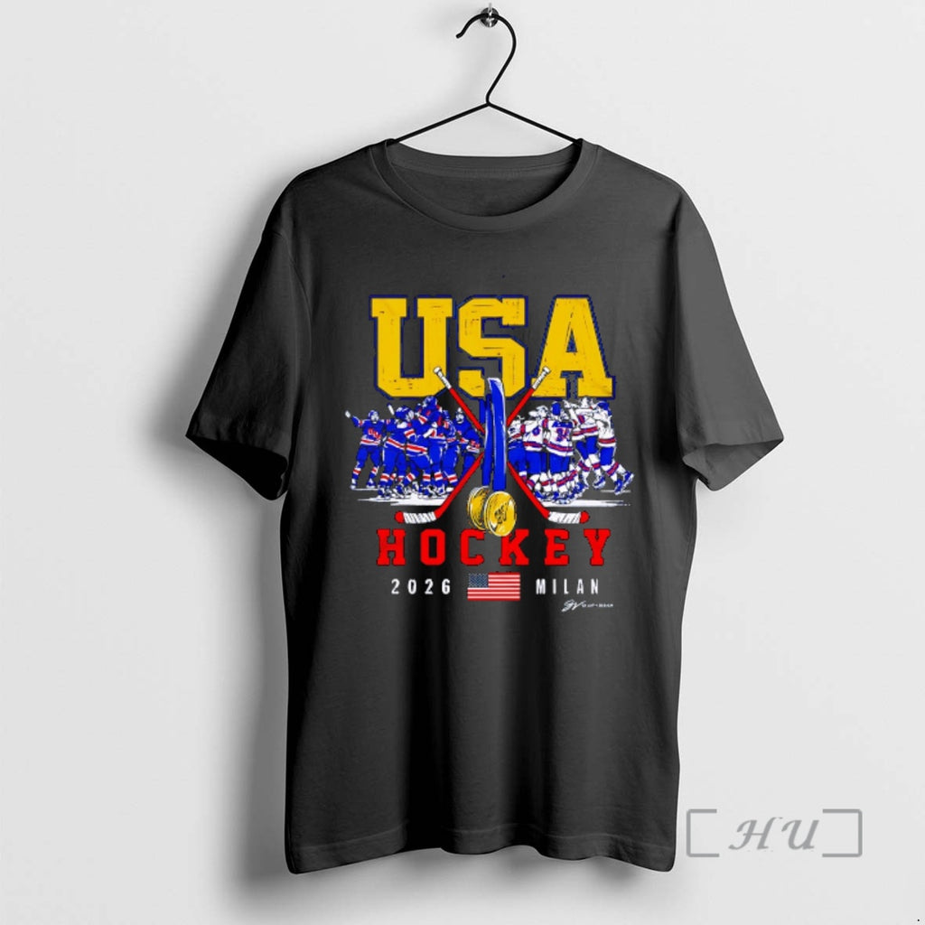Officials Usa Hockey Team At Olympics Gold Medal 2026 Milan Vintage Premium T Shirts Sweater