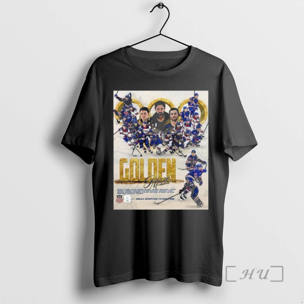 Officials Usa Mens Olympic Hockey Team 2026 Winter Olympic Gold Medal Champions Premium T Shirts