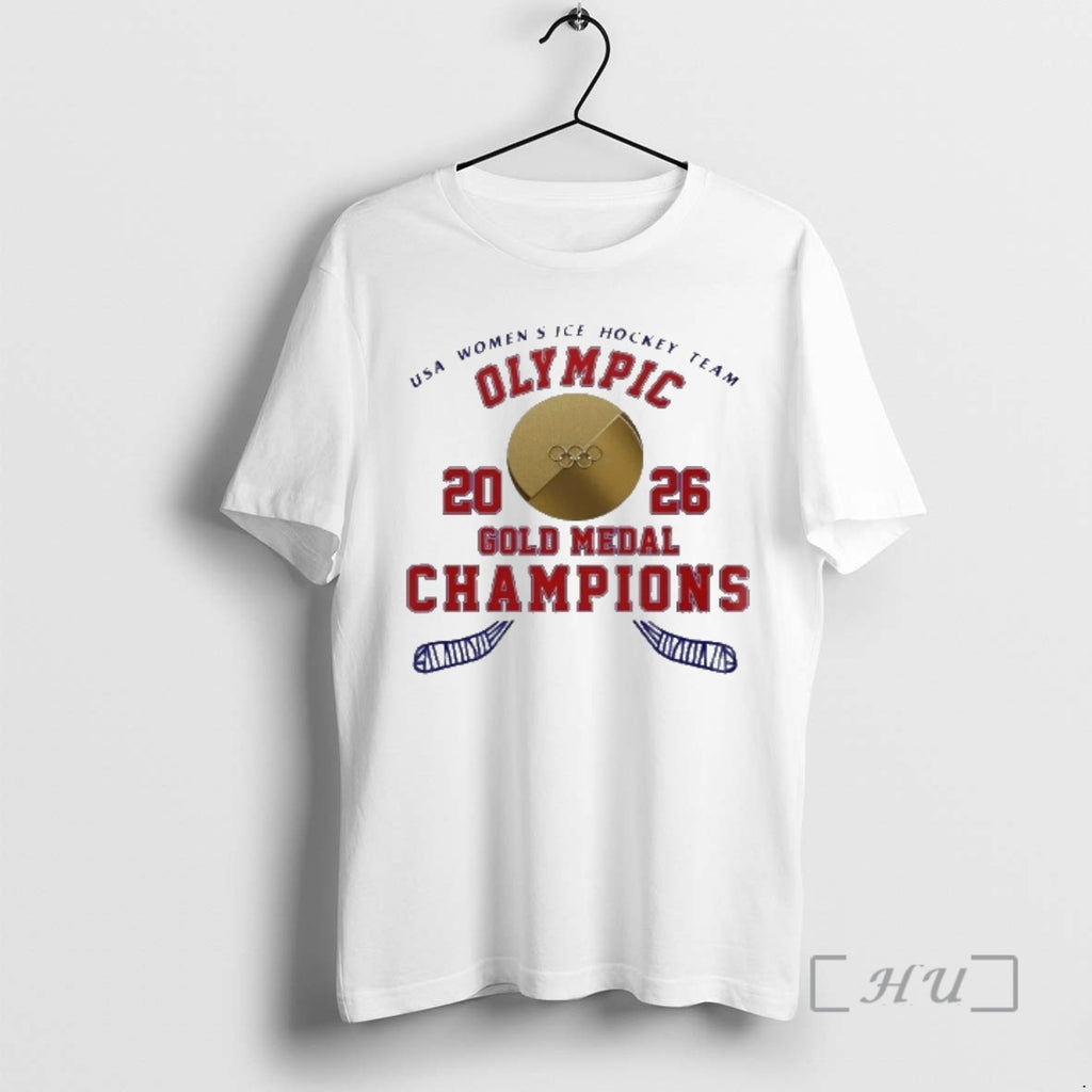 Officials Usa Womens Ice Hockey Team Olympic Gold Medal Champions 2026 Premium T Shirts Sweater