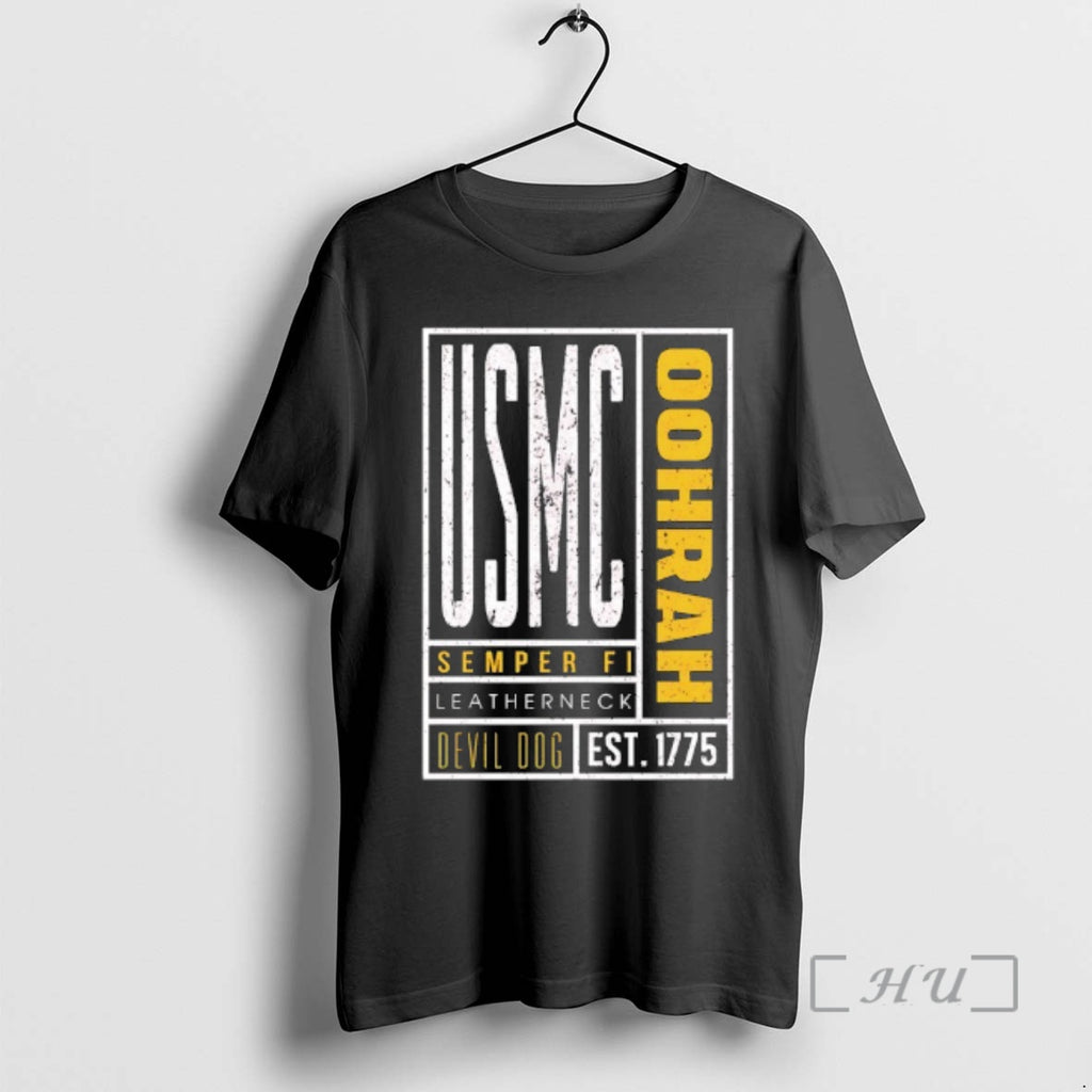 Officials Usmc Stamped Slogan Est 1775