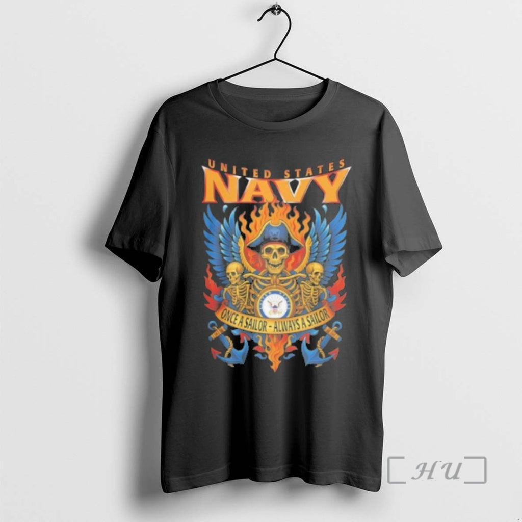 Officials United States Navy Once A Sailor Always A Sailor Skull Premium T Shirts Sweater