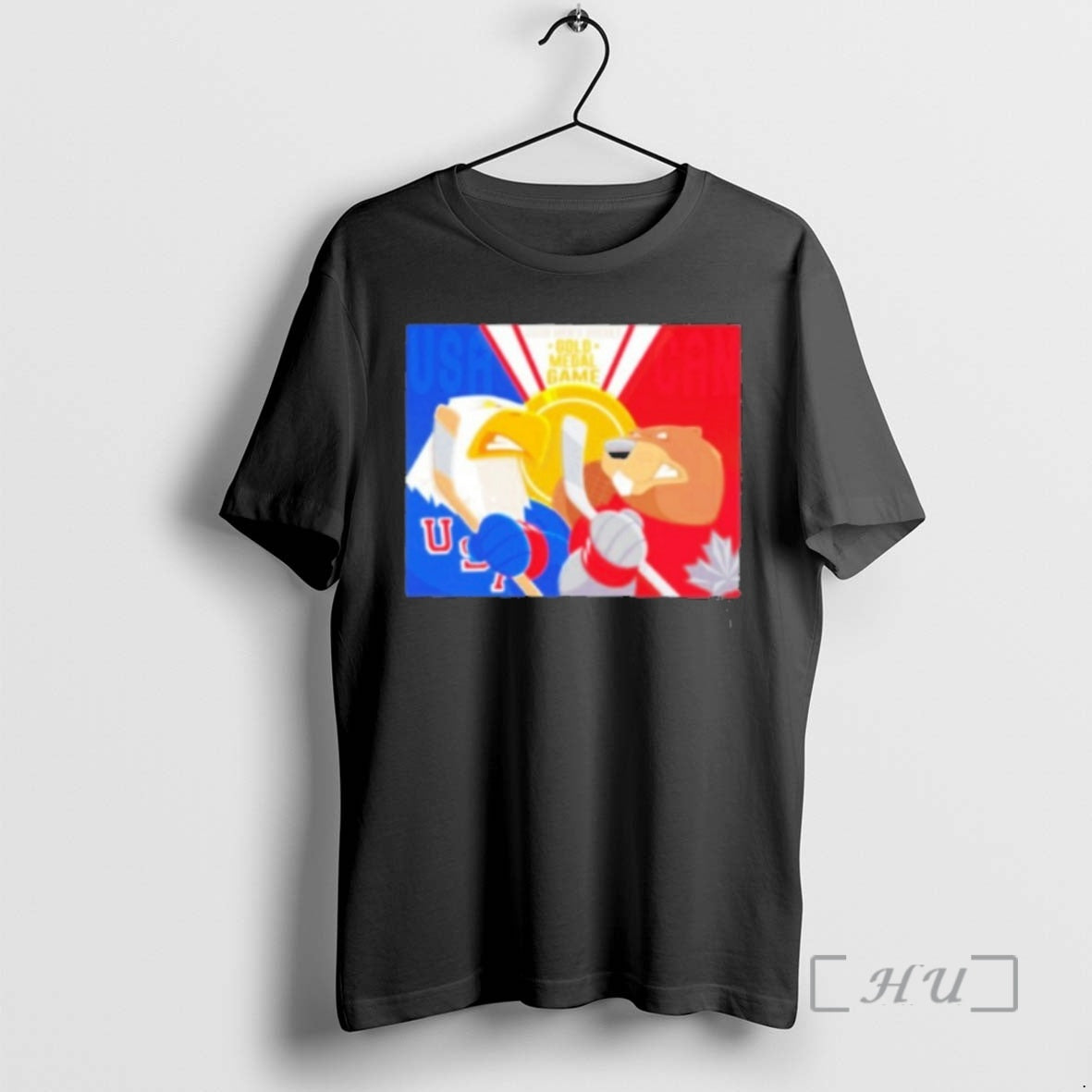 Officials Usa Vs Canada 2026 Mens Hockey Gold Megal Game Mascot Premium T Shirts Sweater