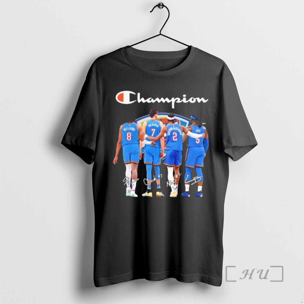Officials Williams Holmgren Gilgeous Alexander Dort Champion Oklahoma City Thunder Signatures Premium T Shirts Sweater