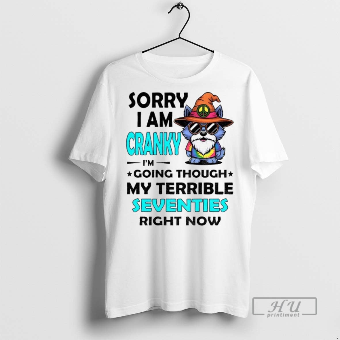 Officials Wolf Sorry I Am Cranky Im Going Through My Terrible Seventies Right Now Unisex , , , Long Sleeve Tee
