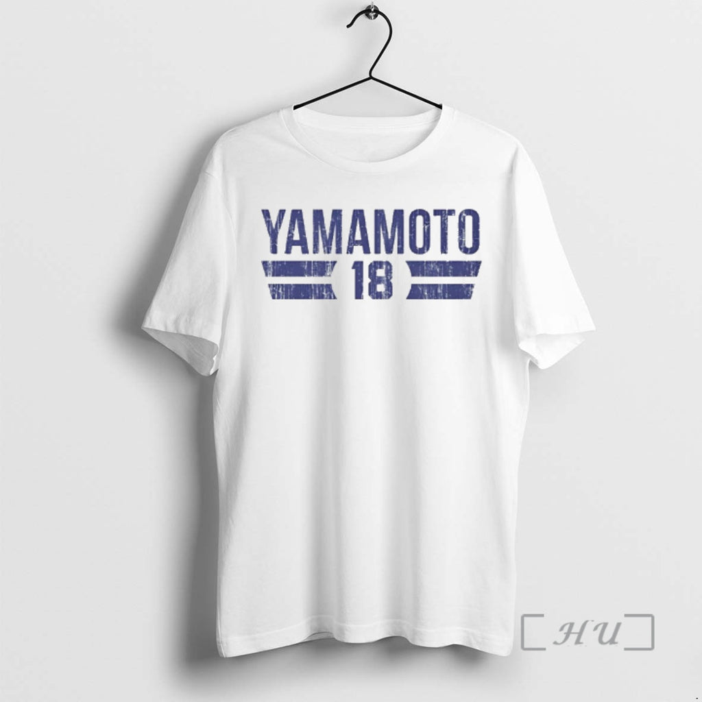 Officials Yoshinobu Yamamoto 18 Los Angeles Dodgers Player Name And Number Premium T Shirts Sweater