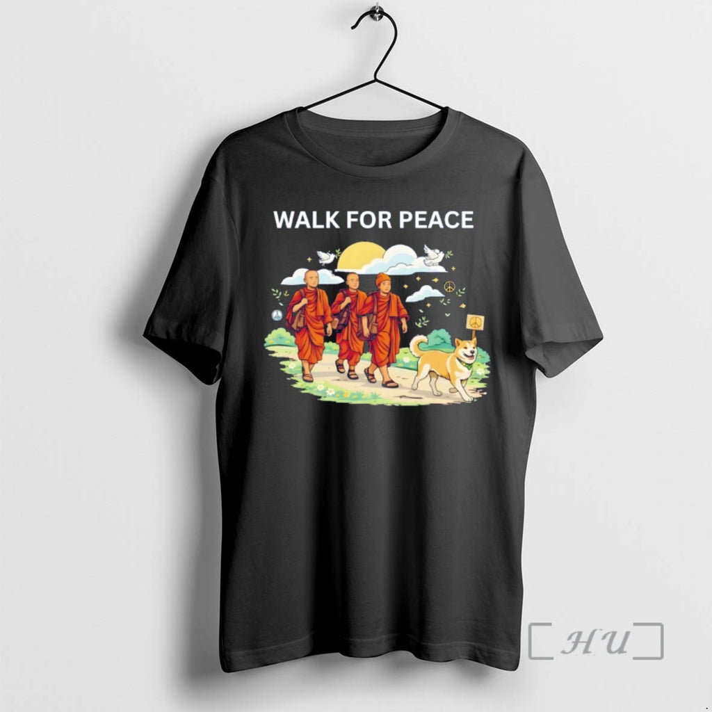 Officials Zen Monk Art With Dog Calm Mindfulness Walk For Peace Premium T Shirts Sweater