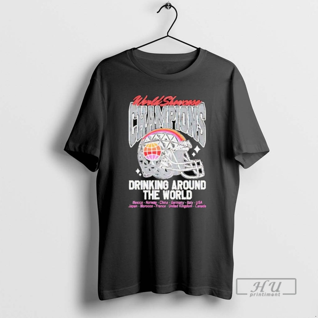 Officials World Showcase Champions Drinking Around The World Mvp Helmet T Shirt