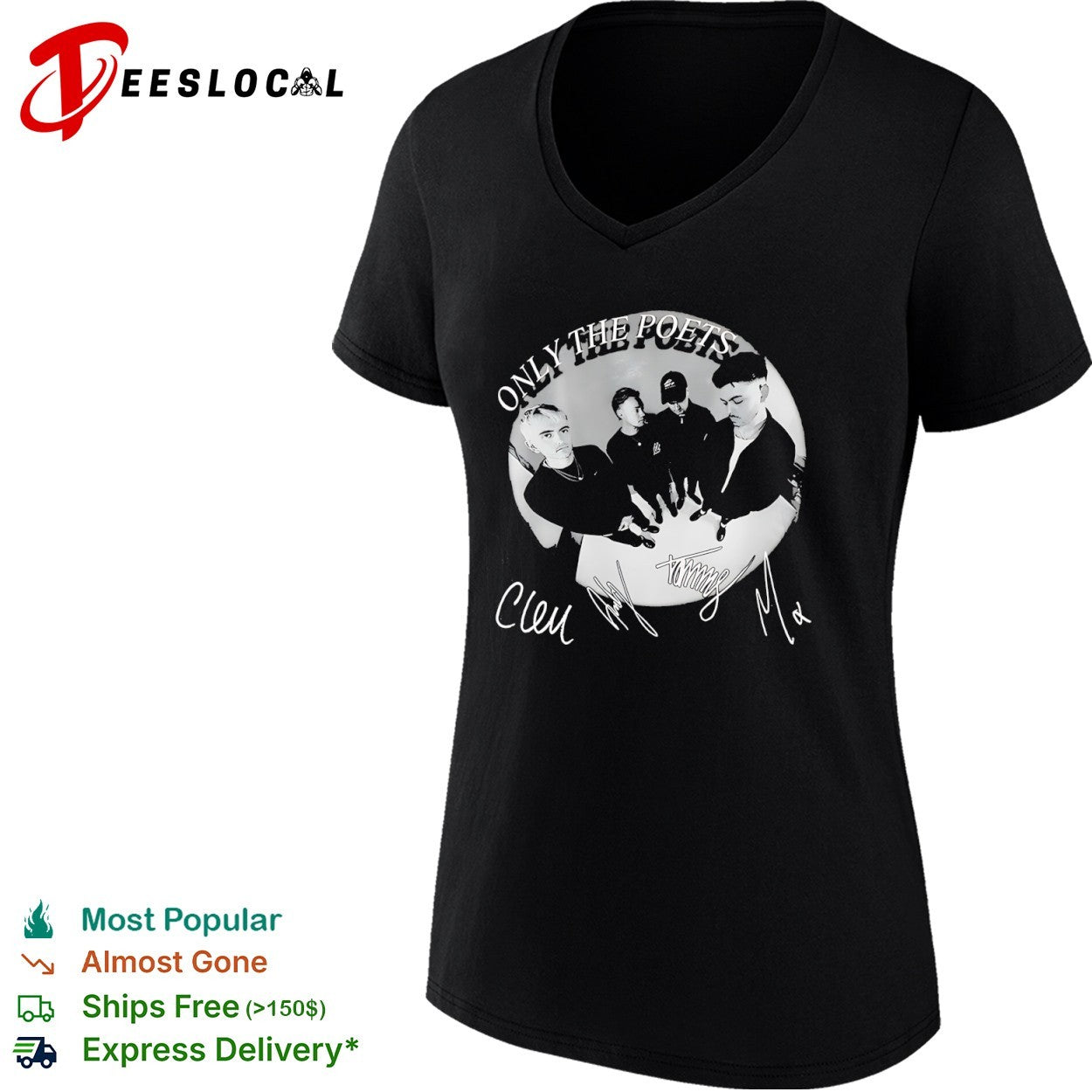 Only the Poets Band Signature Autograph shirt