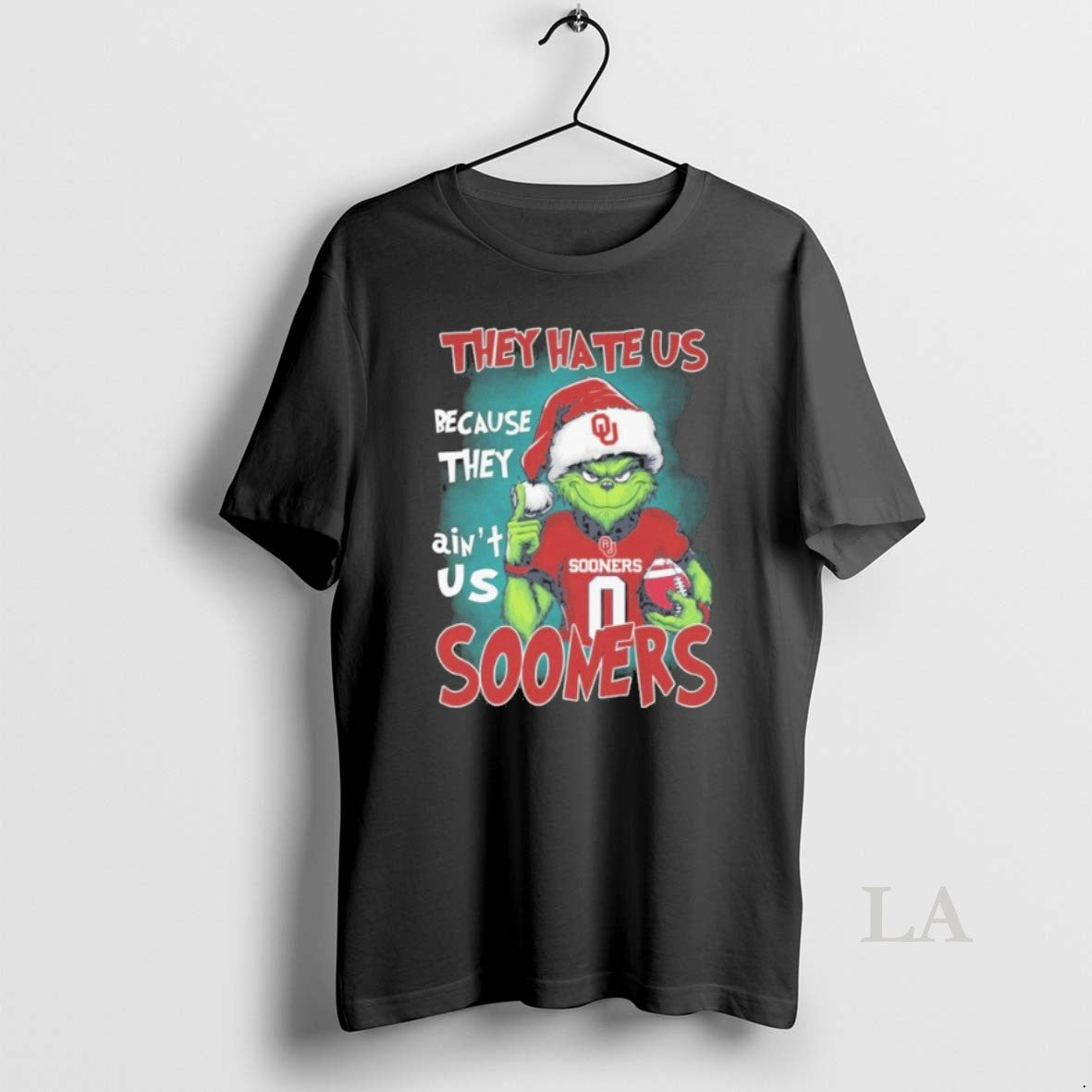 Original 2025 Santa Grinch They Hate Us Because They Aint Us Sooners Unisex , , , Long Sleeve Tee