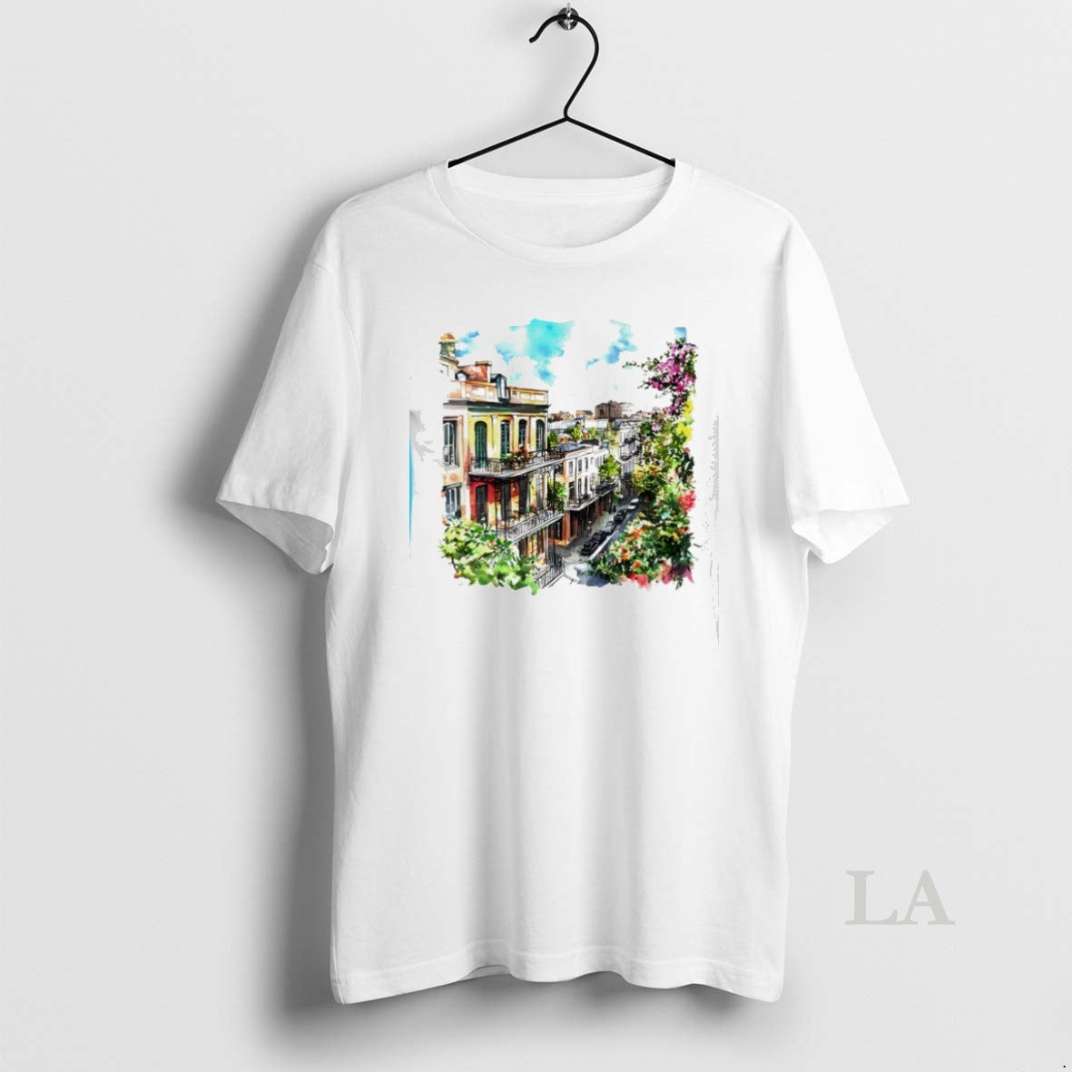 Original A Colorful Street View Of New Orleans Unisex , , , Long Sleeve Tee