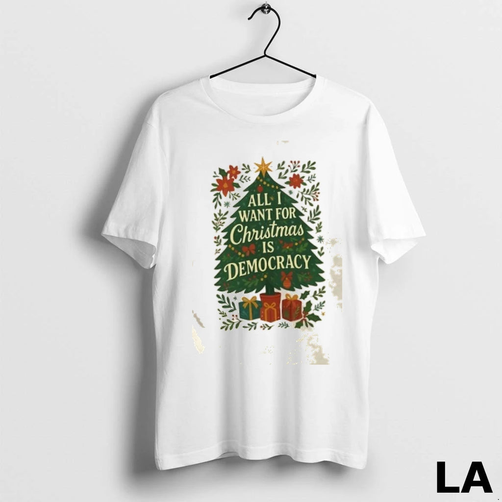 Original All I Want For Christmas Is Democracy Christmas Tree