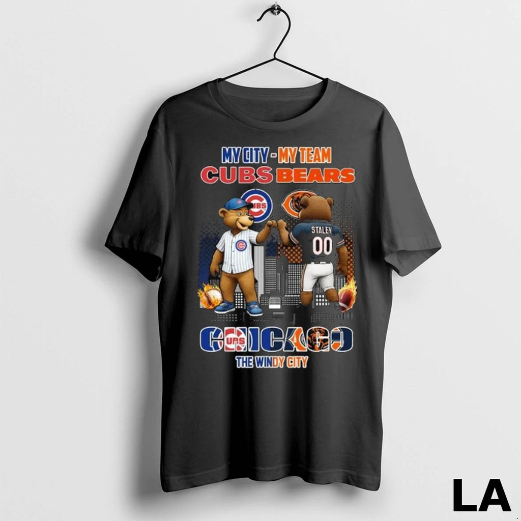 Original Chicago The Windy City My City My Team Cubs And Bears Mascot 2025 Long