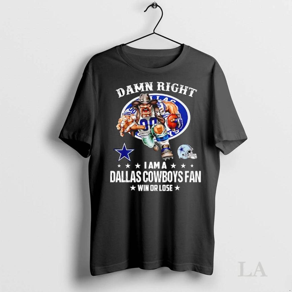 Original Damn Right I Am A Dallas Cowboys Fan Win Or Lose Helmet Logo Style