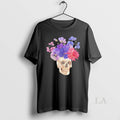 Original Floral Skull Collage Ornaments Unisex , , , Long Sleeve Tee