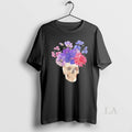 Original Floral Skull Collage Unisex , , , Long Sleeve Tee
