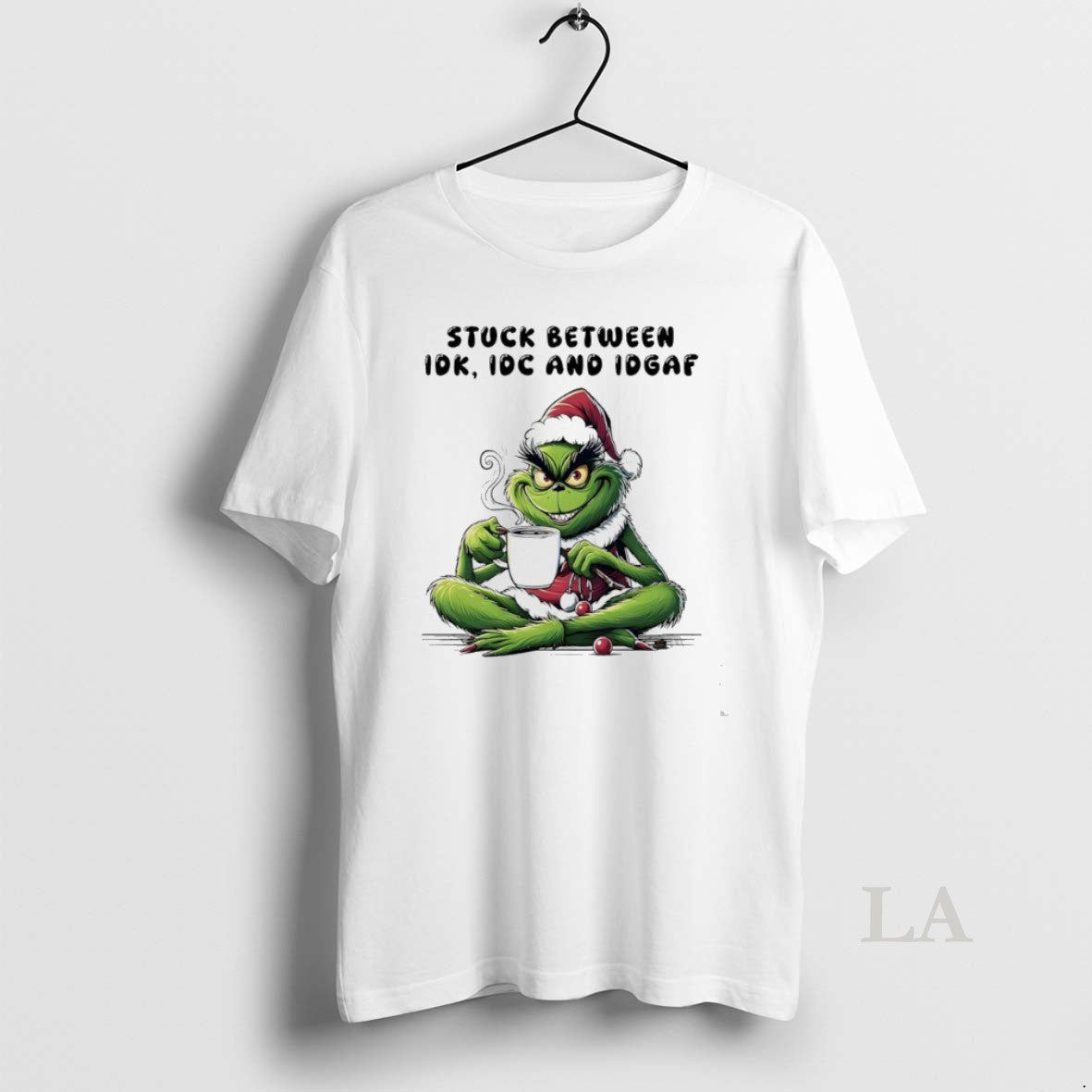 Original Grinch Christmas Santa Stuck Between Idk Idc And Idgaf Unisex , , , Long Sleeve Tee