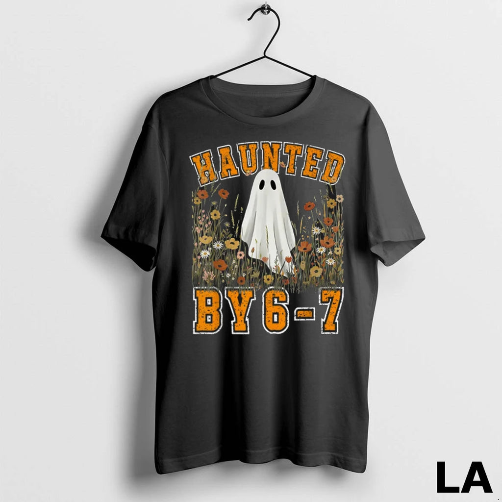 Original Haunted By 6 7 Ghost Floral 67 Meme Halloween Six Seven