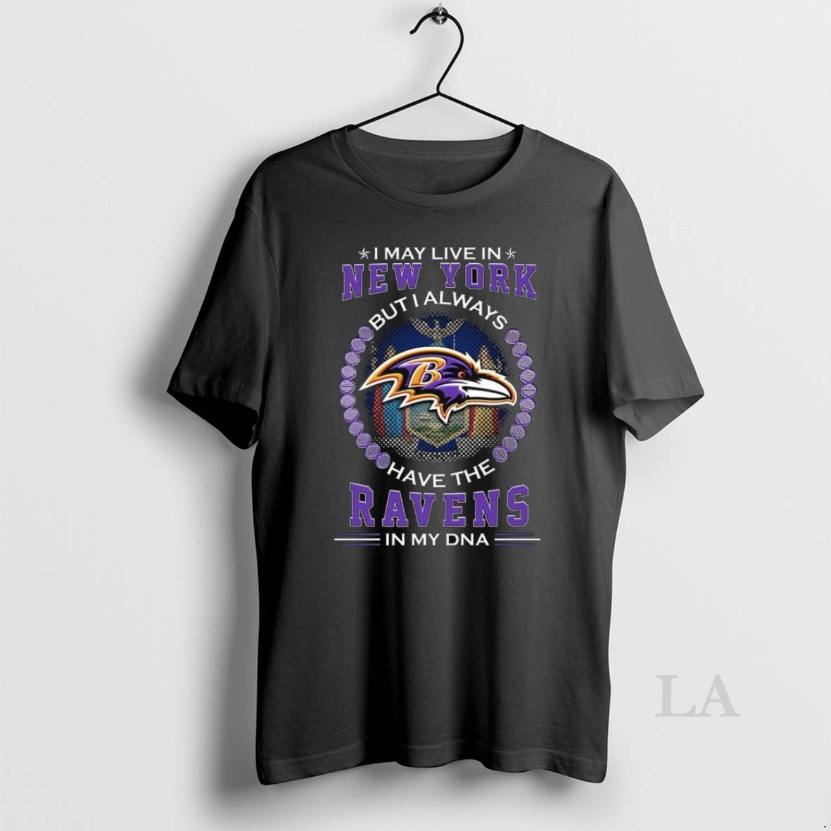 Original I May Live In New York But I Alway Have The Baltimore Ravens In Unisex , , , Long Sleeve Tee