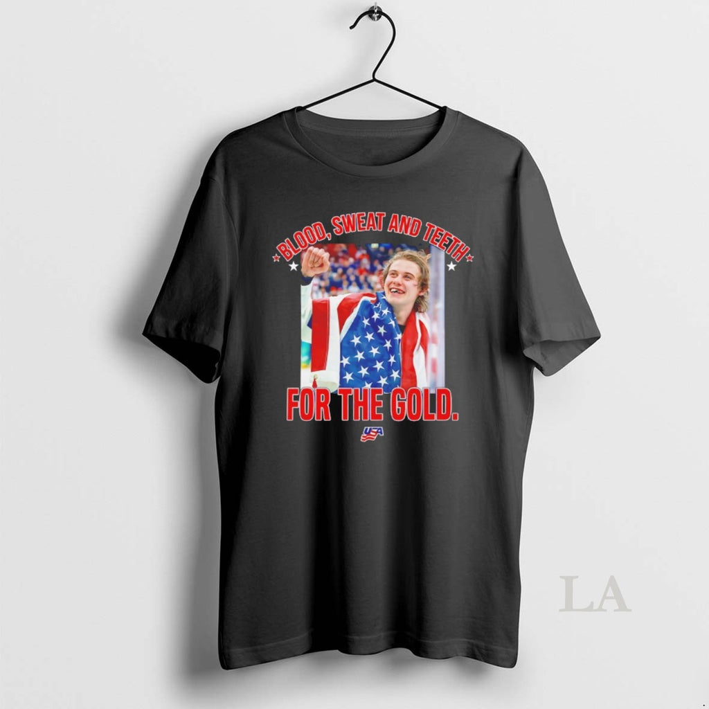 Original Jack Hughes Bloody Blood Sweat And Teeth For The Gold