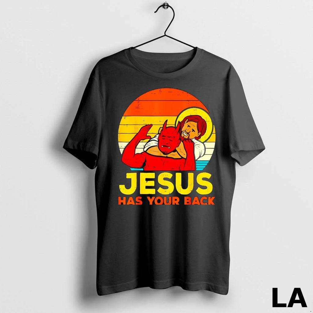 Original Joe Biggs Wearing Jesus Has Your Back Devil