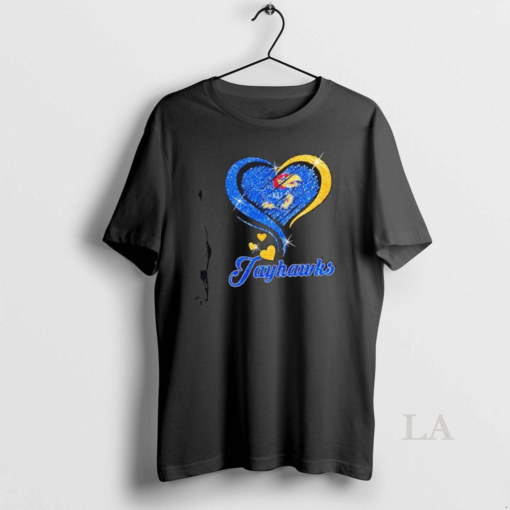 Original Kansas Jayhawks Football In Glitter Heart Fans