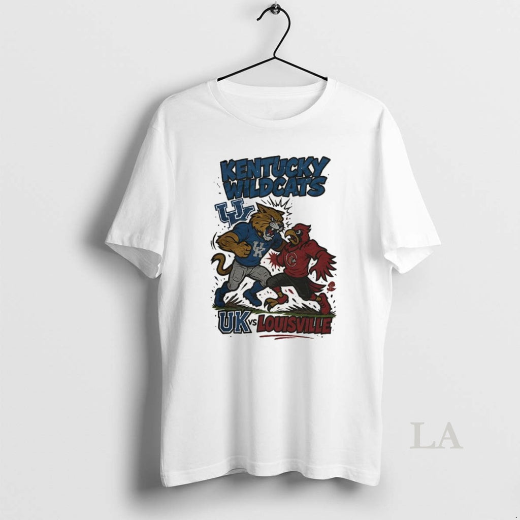 Original Kentucky Wildcats Vs Louisville Cardinals Ncaa 2025 Artwork Mascot Fight Retro