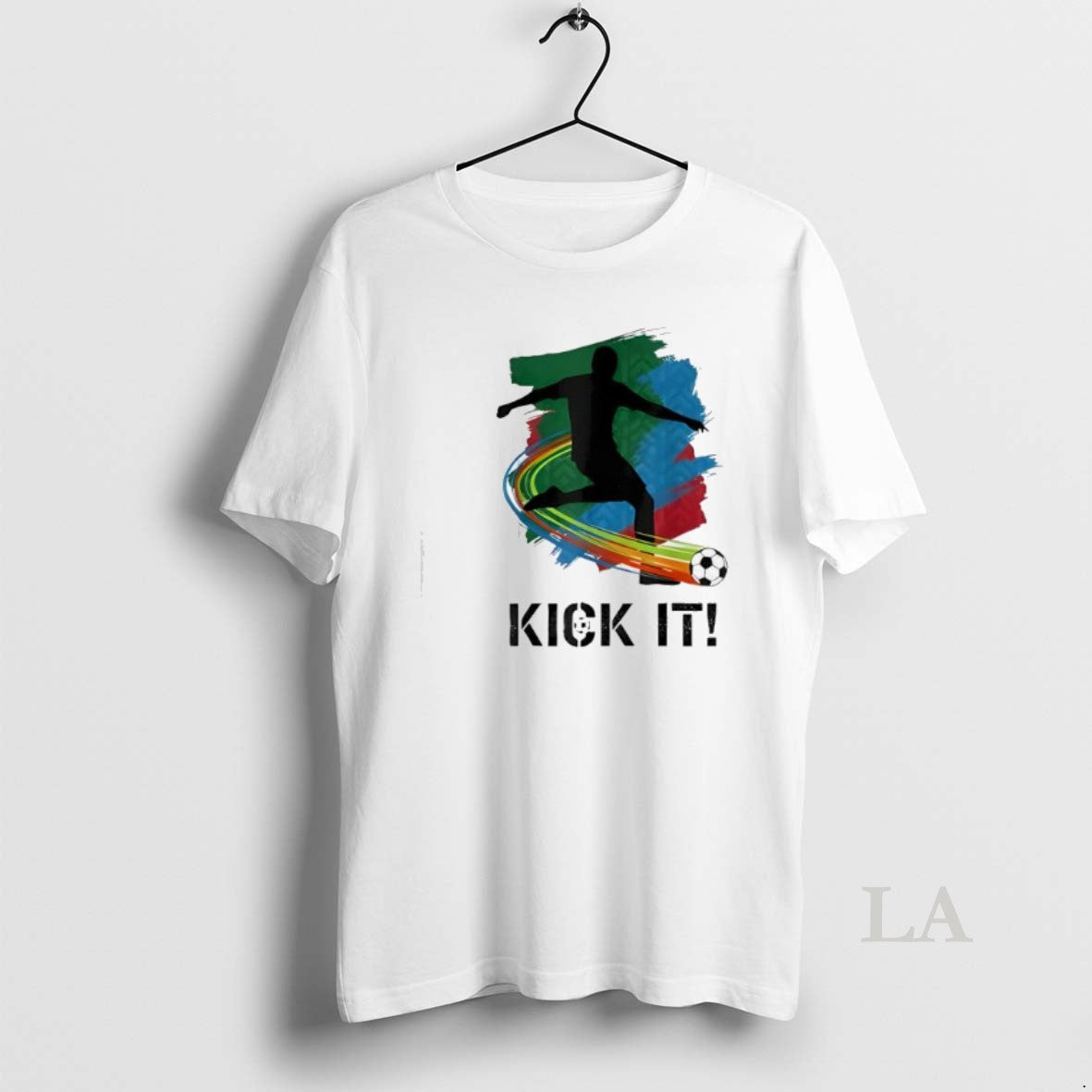 Original Kick It Soccer Player Silhouette Graphic Unisex , , , Long Sleeve Tee