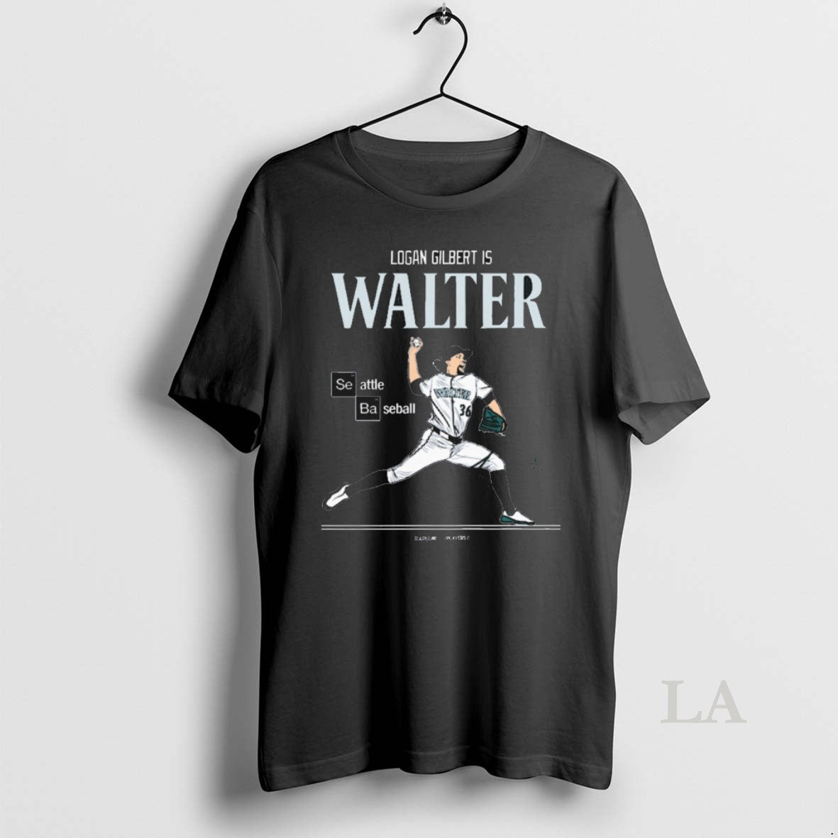 Original Logan Gilbert Is Walter Seattle Mariners Baseball Mlb Slash Line Signature Unisex , , , Long Sleeve Tee