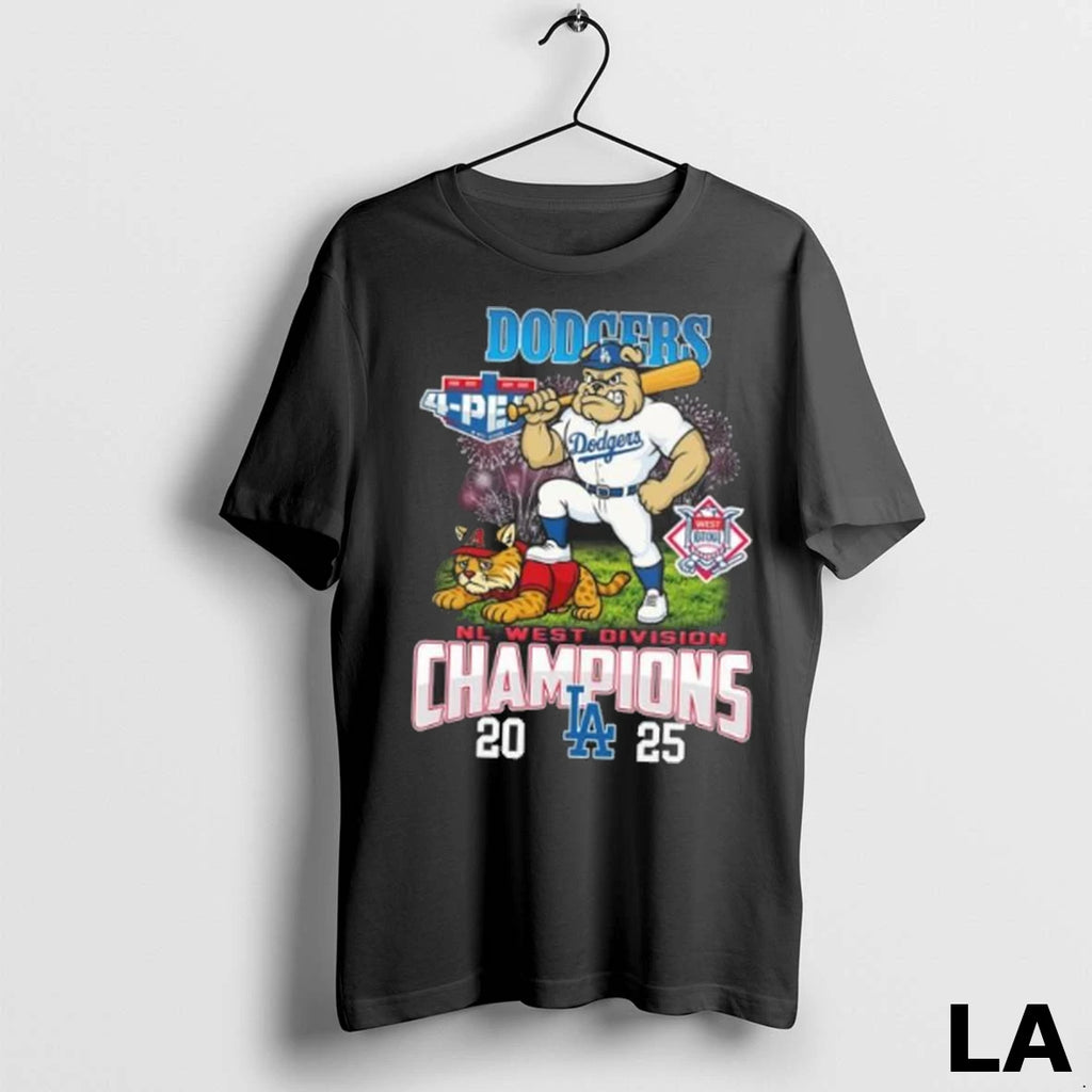 Original Los Angeles Dodgers 2025 Nl West Division Champions 4 Peat Mascot Fireworks