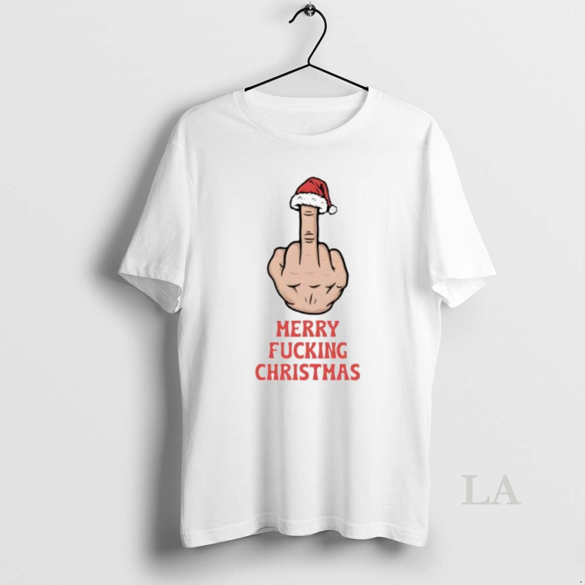 Original Merry Fucking Christmas Middle Finger Unisex , , , Long Sleeve Tee