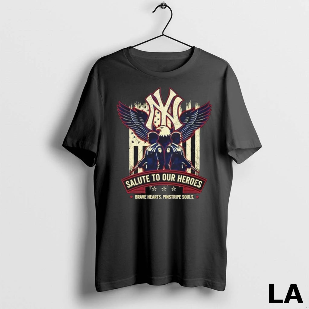 Original New York Yankees Salute To Our Heroes Brave Hearts Pinstripe Souls