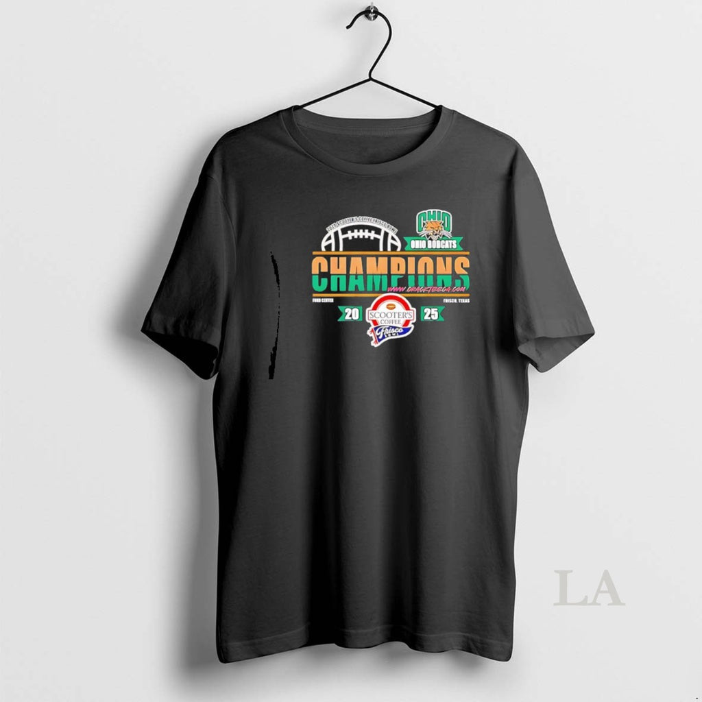 Original Ohio Bobcats 2025 Scooters Coffee Frisco Bowl Champions Logo