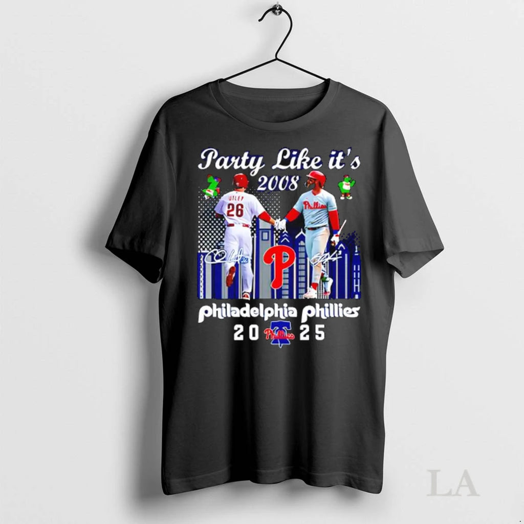 Original Philadelphia Phillies 2025 Party Like Its 2008 Bryce Harper And Kyle Schwarber Signatures Logo