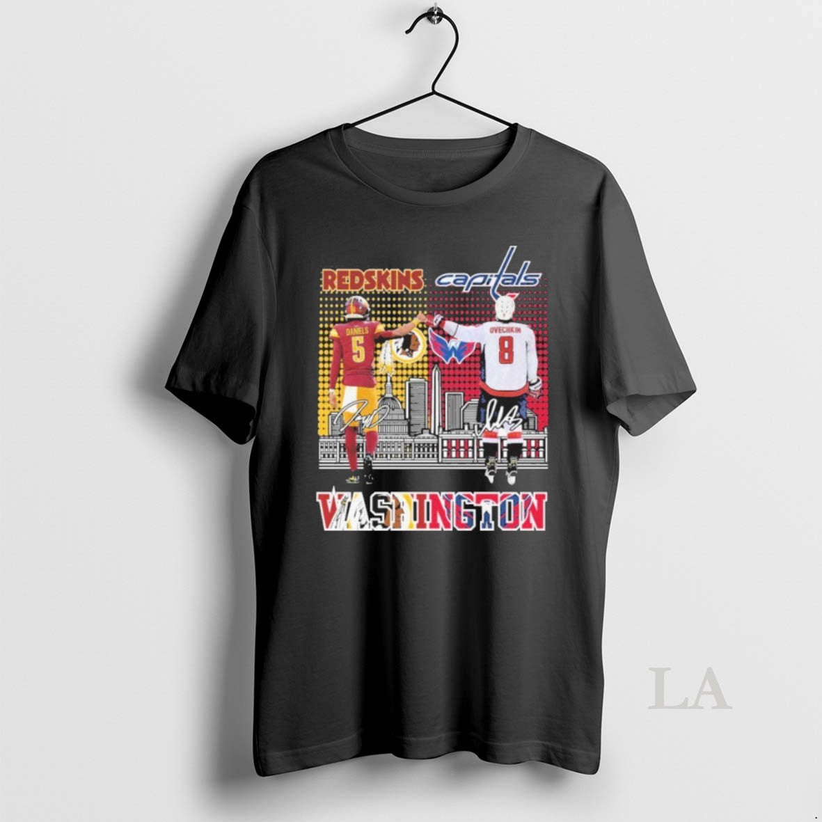 Original Redskins Jayden Daniels And Capitals Alexander Ovechkin Washington Unisex , , , Long Sleeve Tee