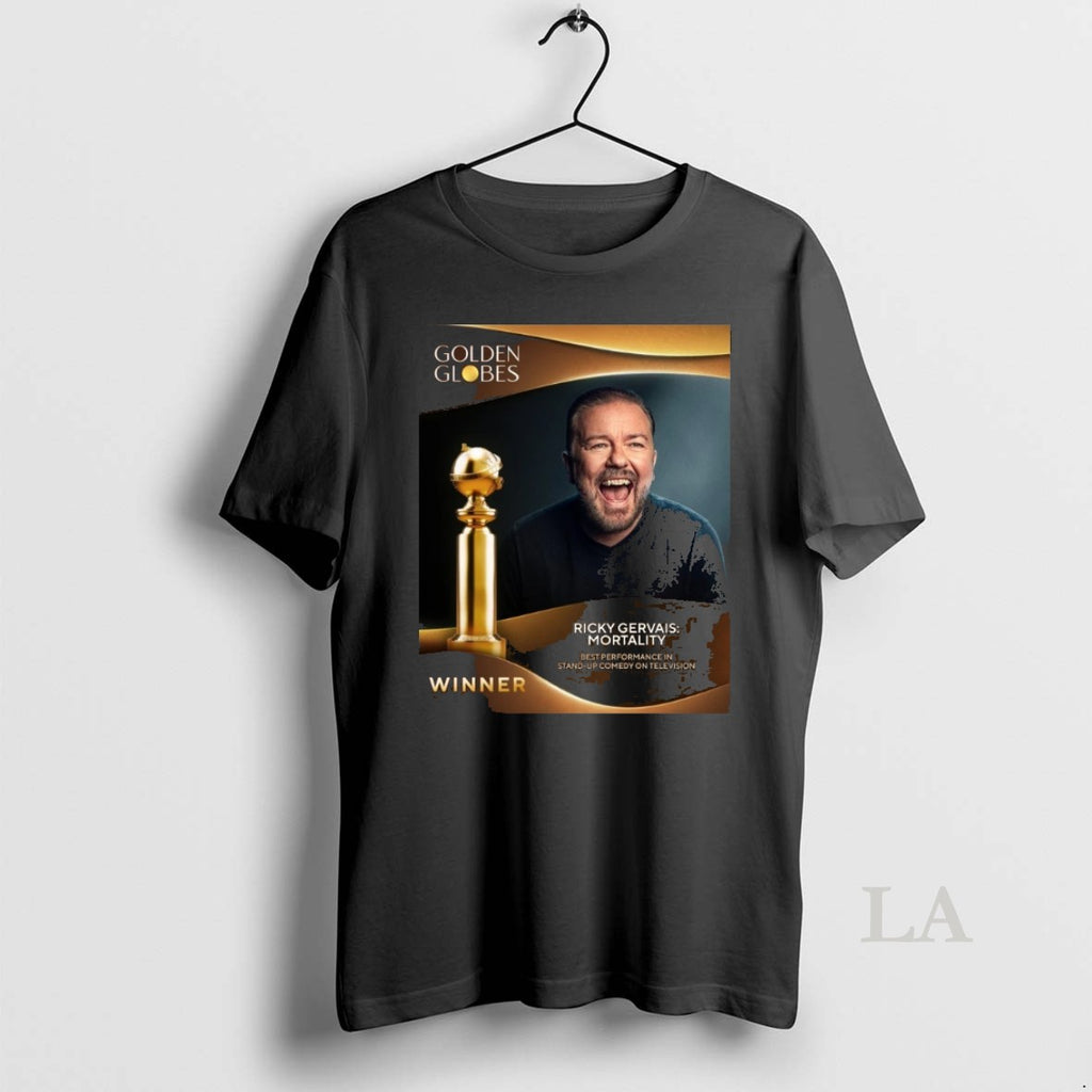 Original Ricky Gervais Winner Golden Globes For Mortality Best Performance In Tand Up Comedy On