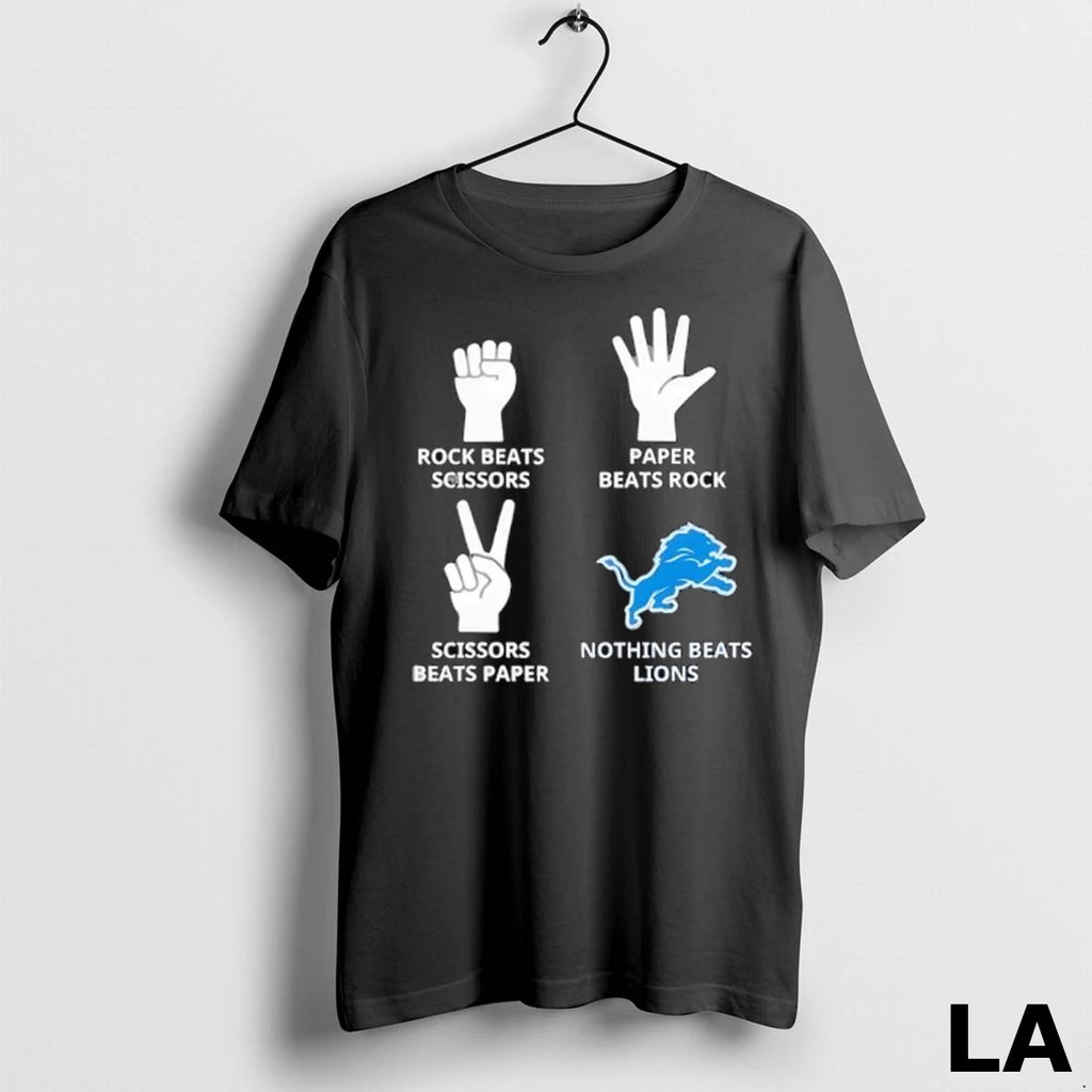 Original Rock Beats Scissors V Paper Beats Rock Scissors Beats Paper Nothing Beats Detroit Lions