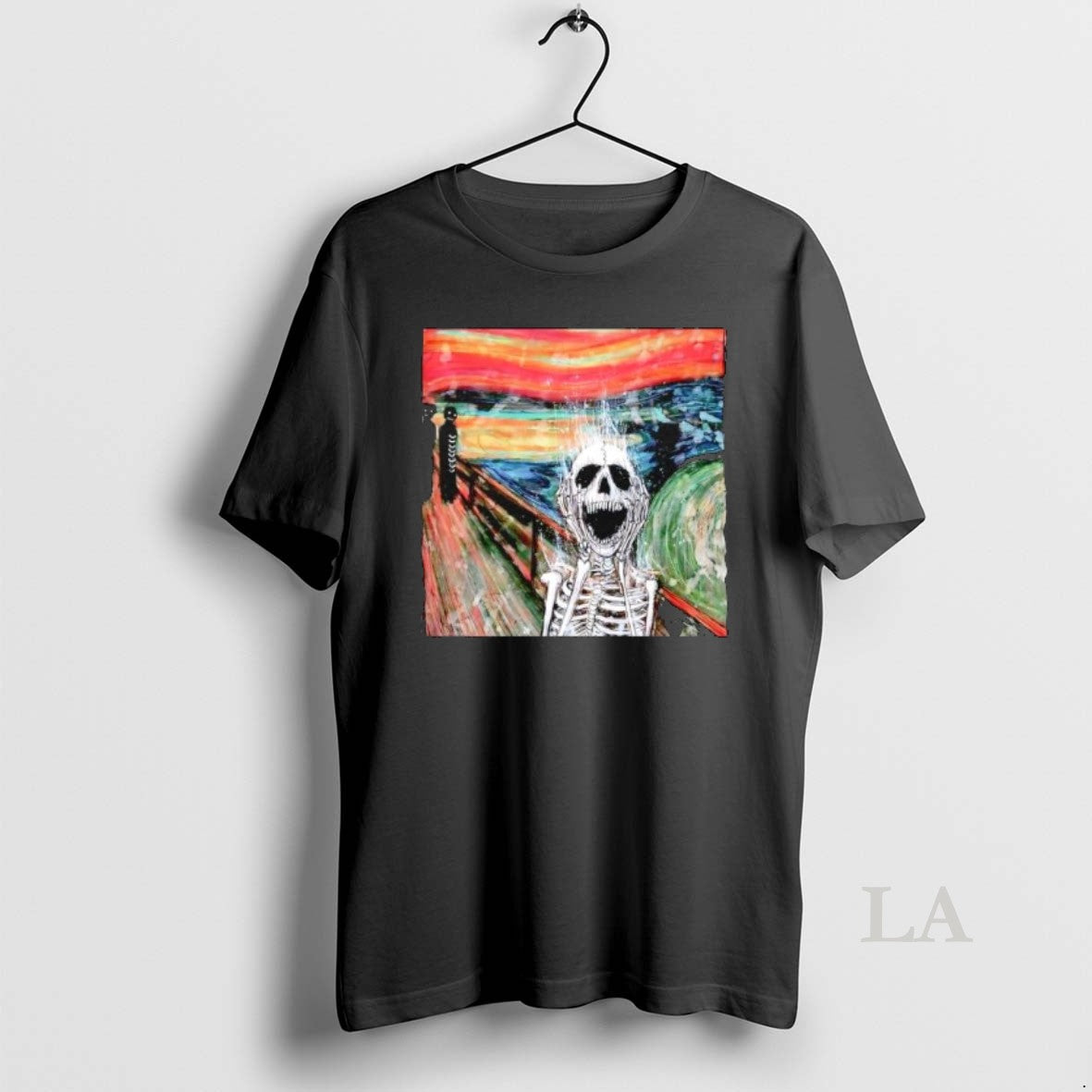 Original Skeleton The Scream Edvard Munchs Famous Unisex , , , Long Sleeve Tee