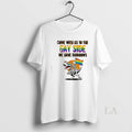 Original Skeleton Riding A Tyrannosaurus Rex Come With Us To The Gay Side We Have Unisex , , , Long Sleeve Tee