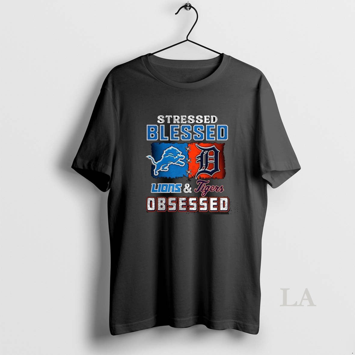 Original Stressed Blessed Detroit Lions And Detroit Tigers Obsessed Fans Unisex , , , Long Sleeve Tee