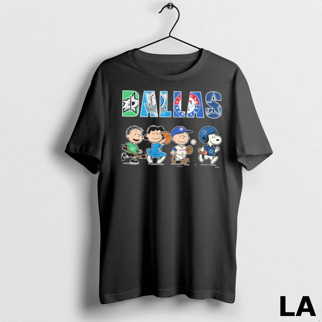 Original The Peanuts Playing X Dallas Sports Teams