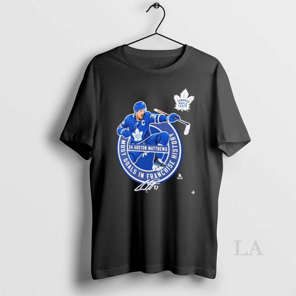 Original Toronto Maple Leafs Auston Matthews Most Goals In Franchise History Signature