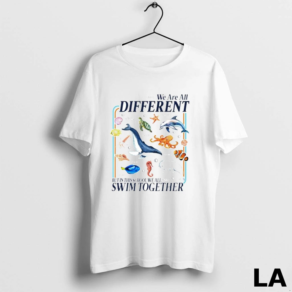 Original We Are All Different But In This School We All Swim Together Ornaments