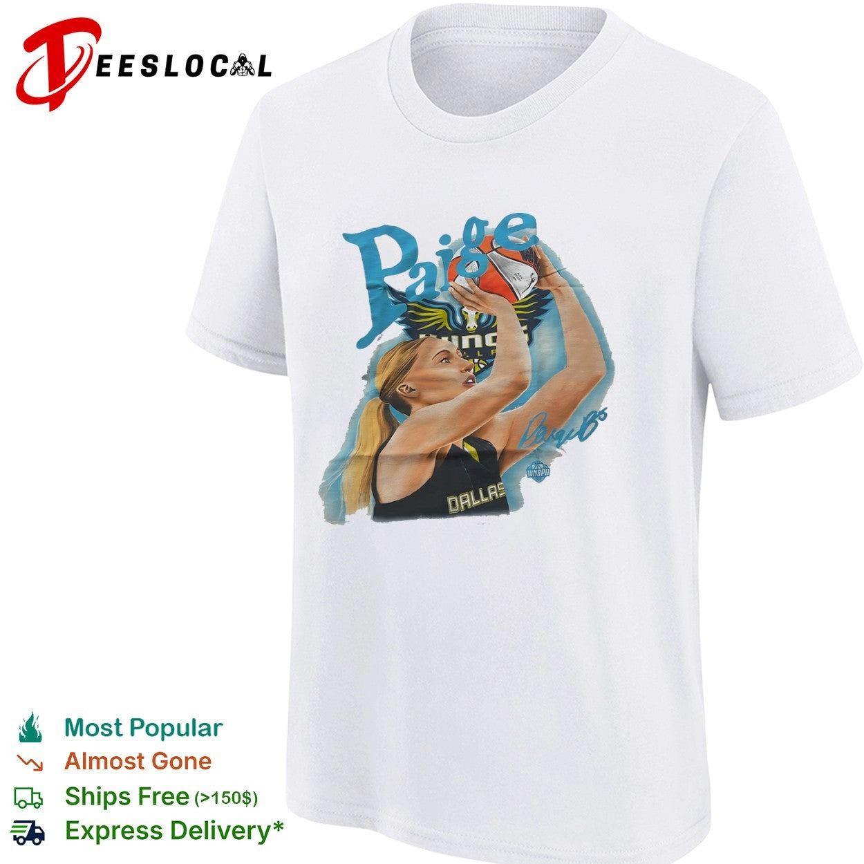 Paige Dallas Dallas Wings WNBPA Signature shirt
