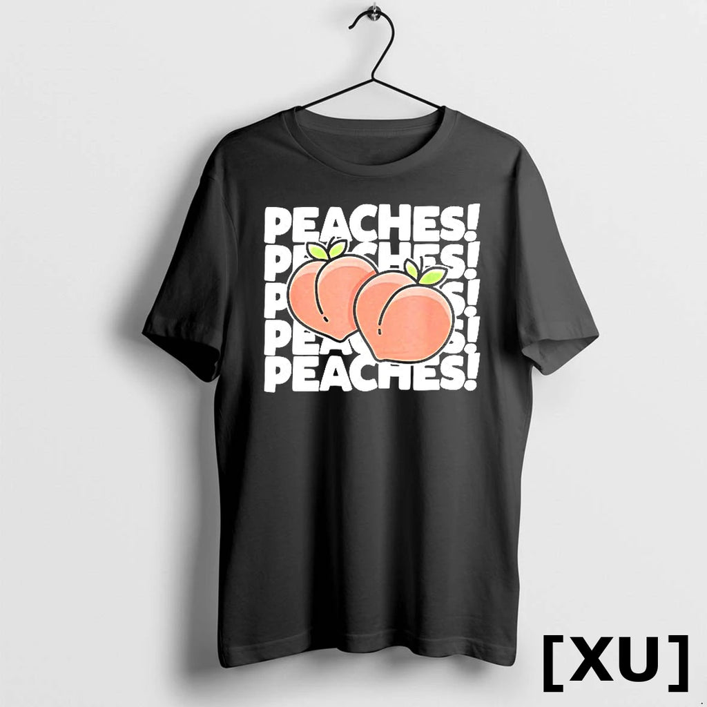 Peaches Fruit Repeated Text Tshirts Sweater