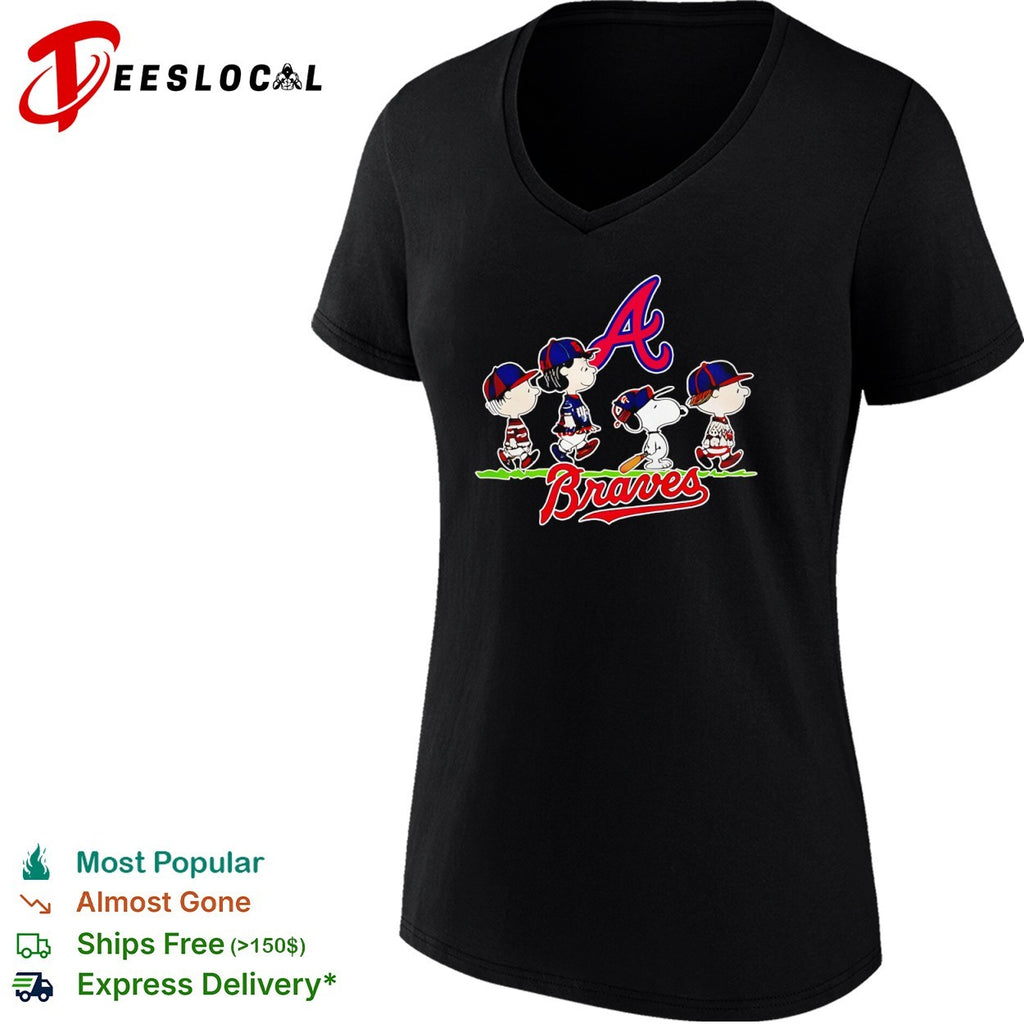 Peanuts Characters Atlanta Braves Baseball shirt