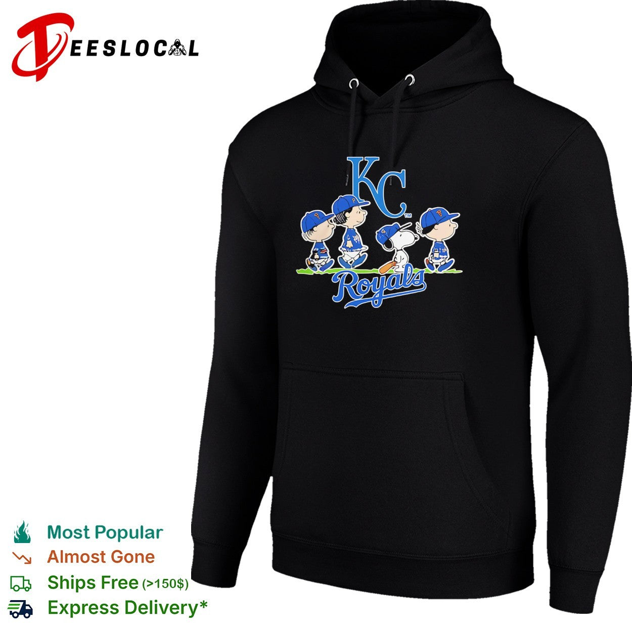 Peanuts Characters Kansas City Royals Baseball shirt
