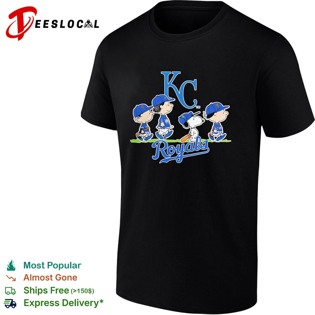 Peanuts Characters Kansas City Royals Baseball shirt
