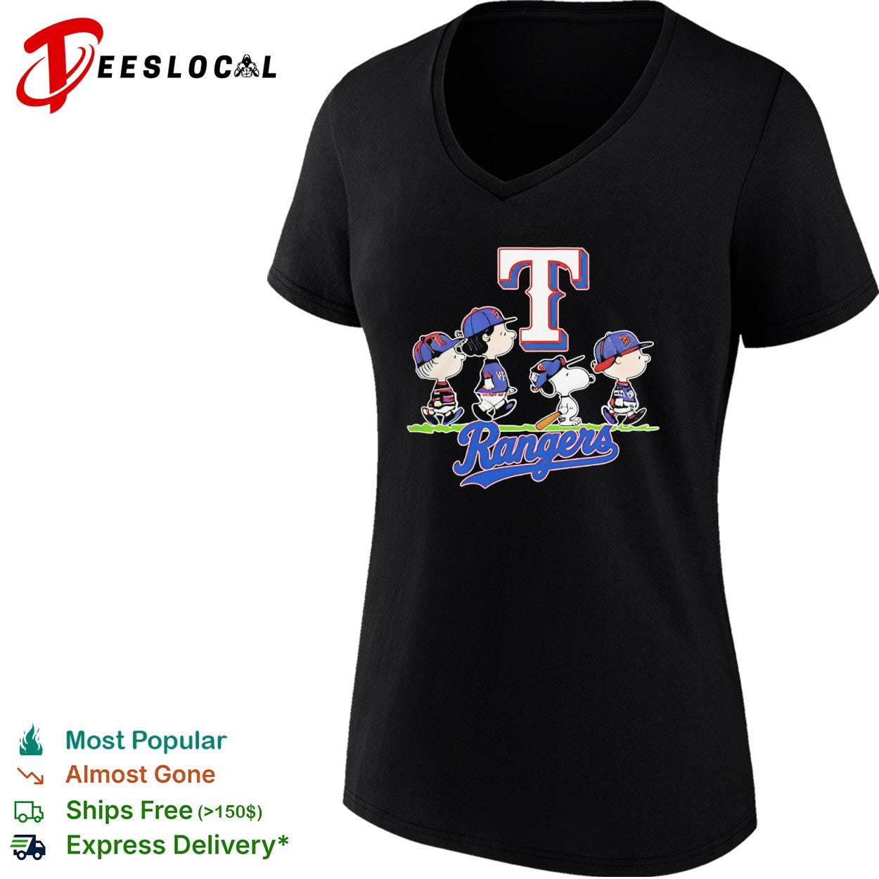 Peanuts Characters Texas Rangers Baseball Team shirt