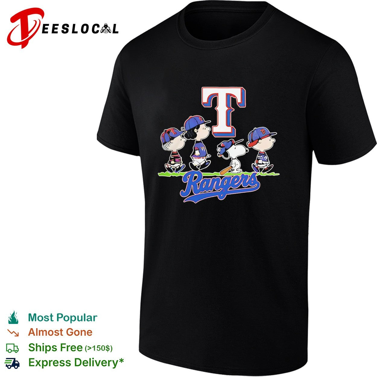 Peanuts Characters Texas Rangers Baseball Team shirt